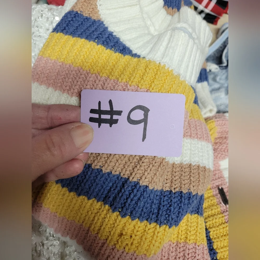 Hollister womens xs cropped slouchy sweater striped-multi colored - Picture 9 of 9